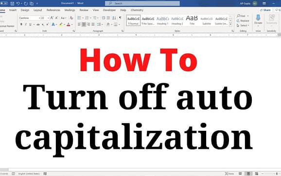 How To Turn Off Auto Capitalization On Laptop