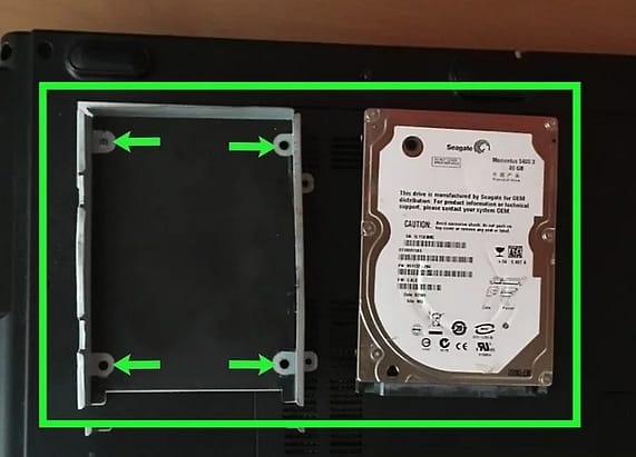 How to remove the hard disk from a laptop